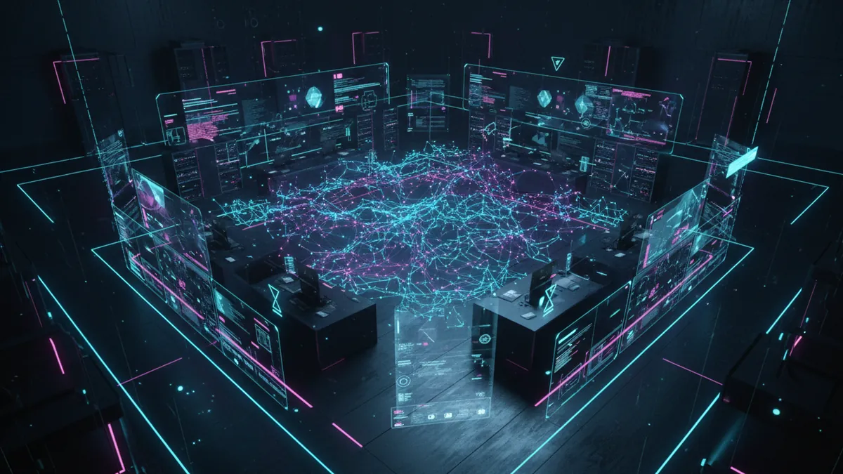 Abstract data network representing autonomous agents