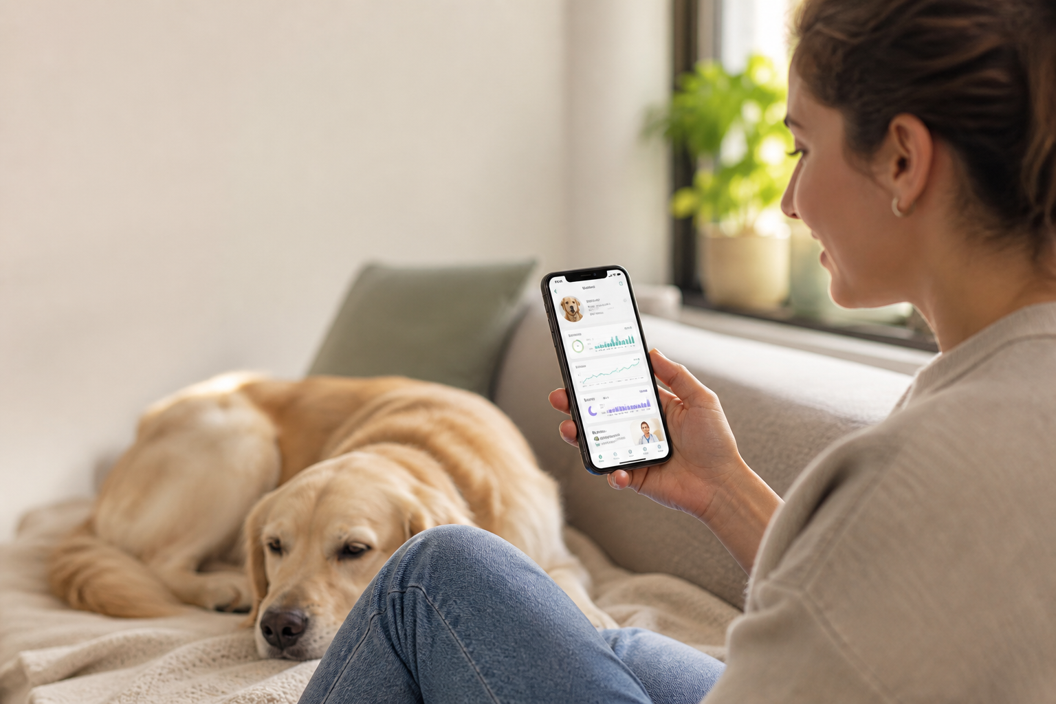 Illustration accompanying the article AI-Powered Apps for Personalized Dog Health Insight